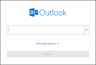 Klassiek Outlook voor Windows met het venster om het e-mailadres in te voeren.